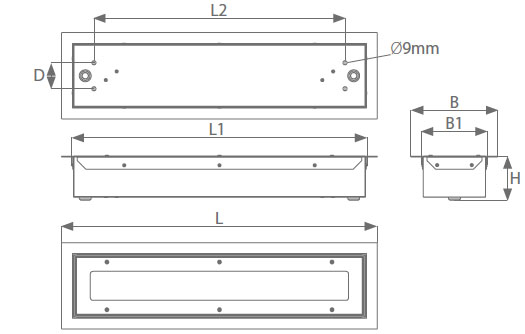 INP320LED RC wymiary